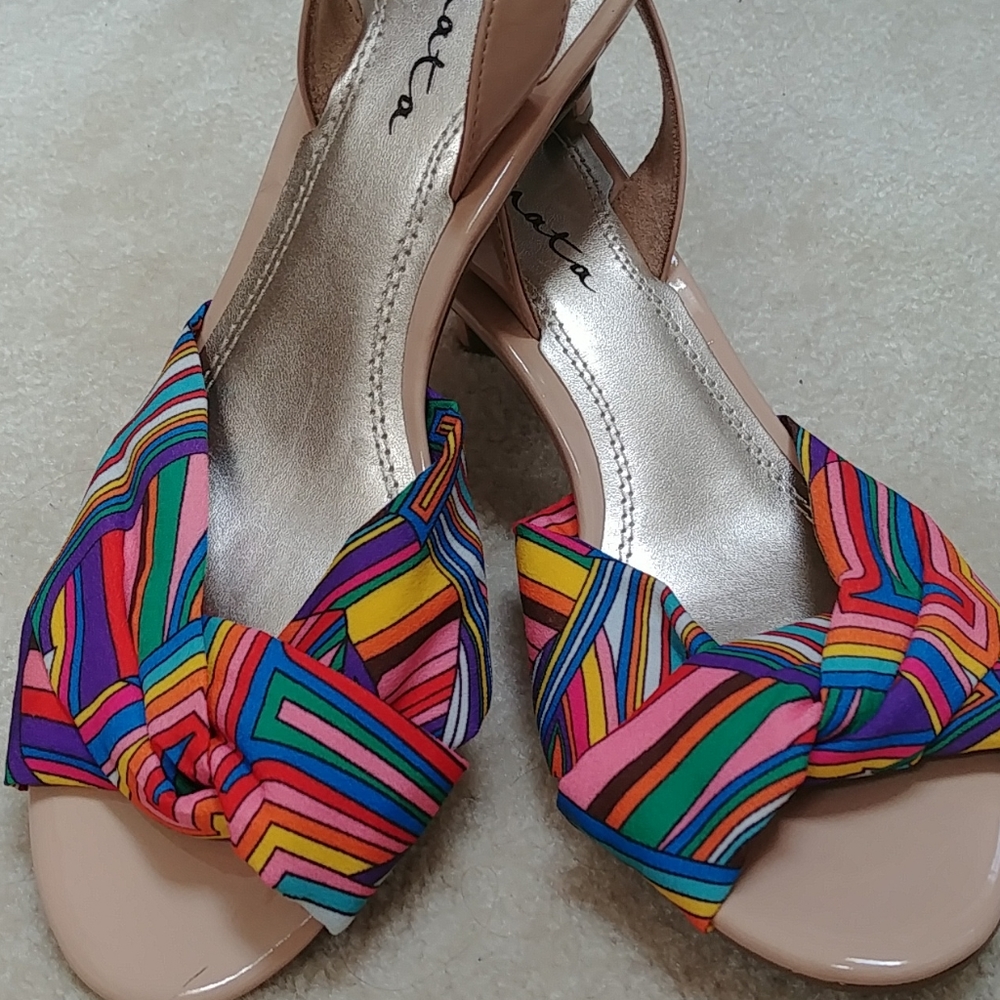 Rainbow slingback sandals